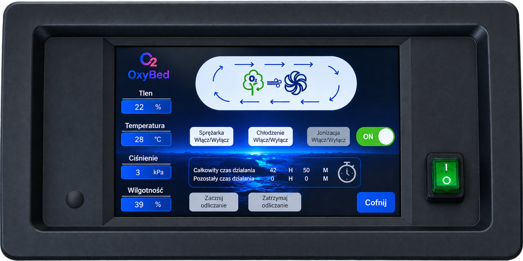 HBOT chamber control panel